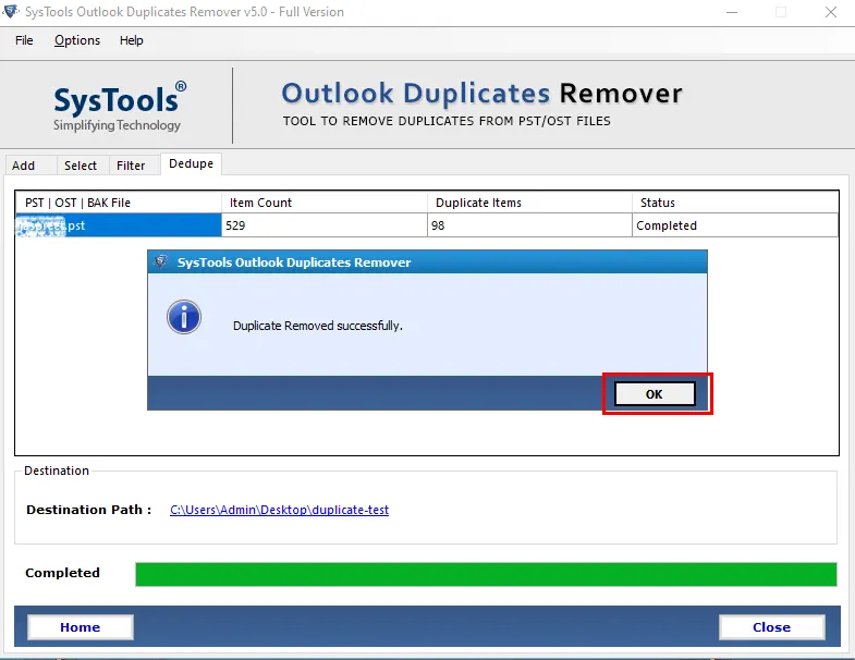 step-6 How to Remove Duplicate Items in Microsoft Outlook