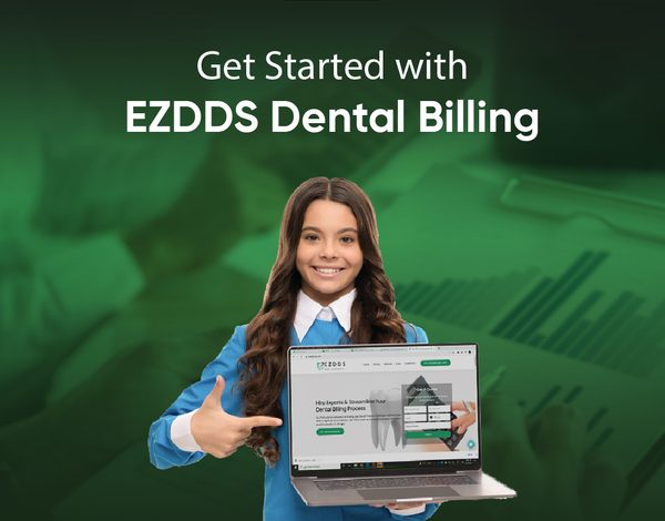 a beautiful holding a display of dental billing process |EZDDS